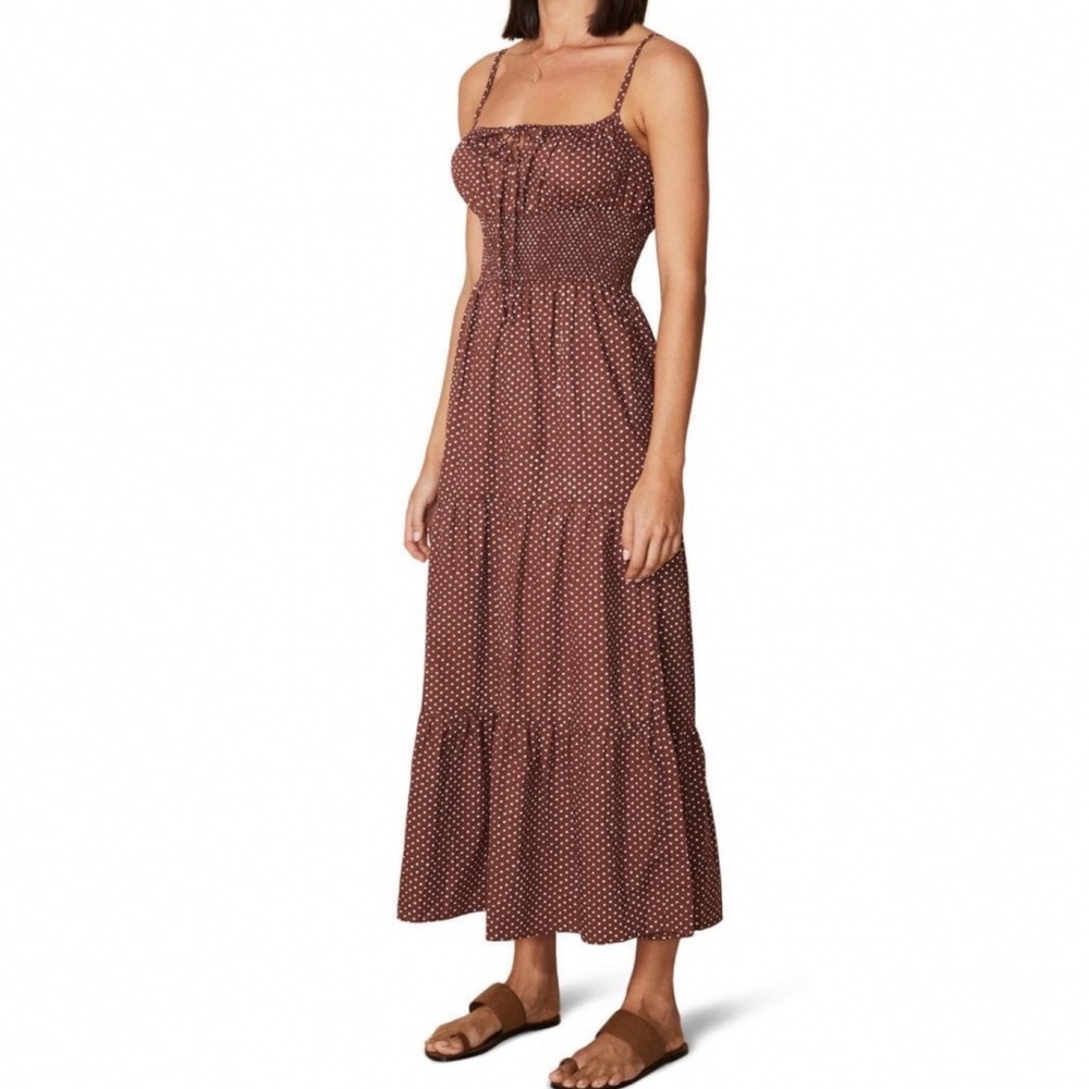 Faithfull the Brand Brown Polka Dot Dress